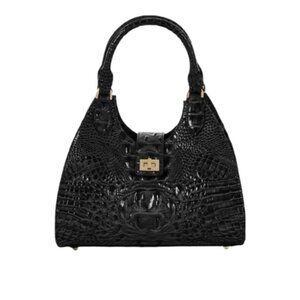 Brahmin Adrian Melbourne CrocGenuine Leather Black Purse New without tags!